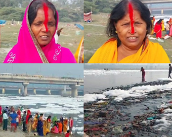 Toxic foam on Yamuna raises concerns as Chhath Puja begins in Delhi