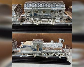 PM Modi gifts antique silver hand-engraved train model to Biden