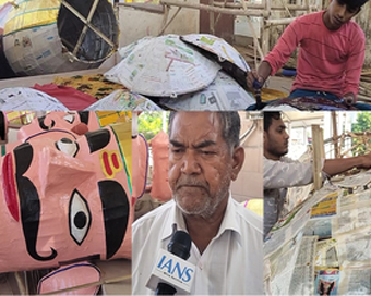 Muslim artisans crafting Ravana effigies for Dussehra in Ajmer